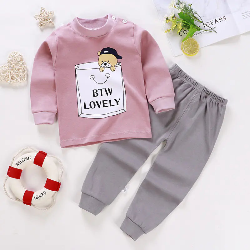 Cotton Kids Underwear Set for Autumn and Winter