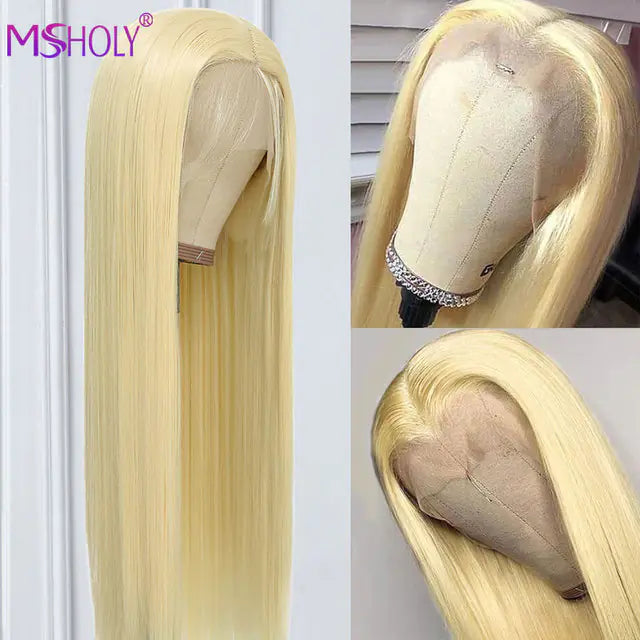 613 Blonde Glueless Lace Front Wig - Long Silk Straight