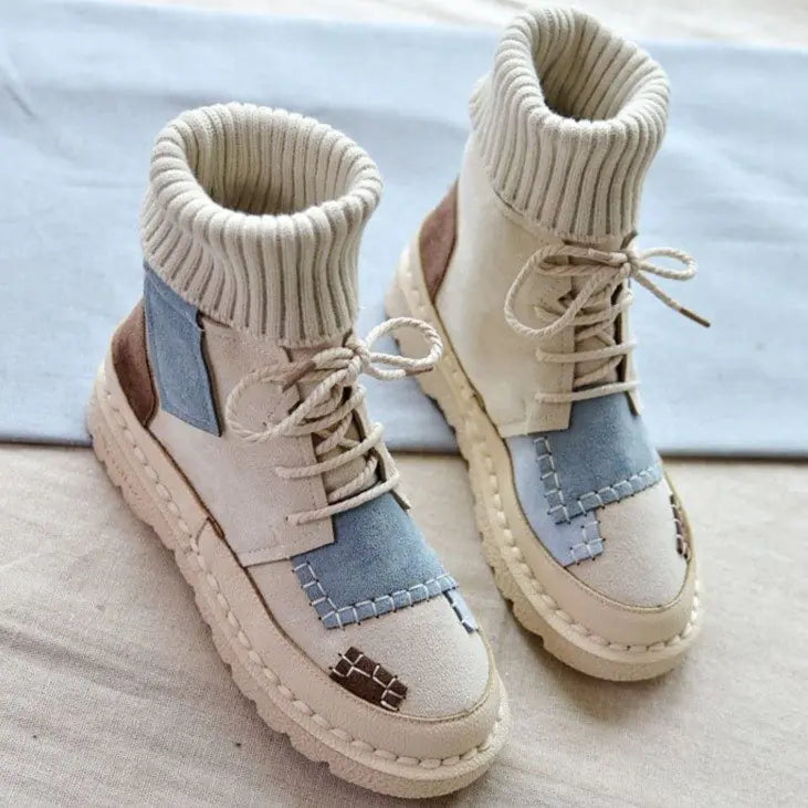 Colorful High-Top Canvas Sneakers for Women - Casual Style
