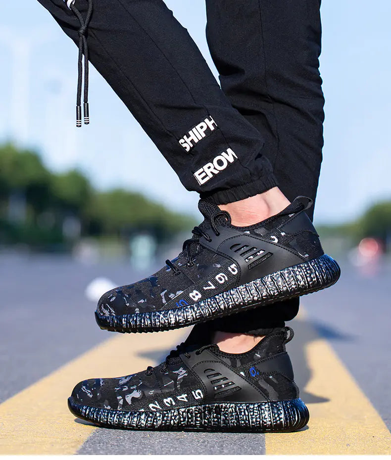 Fashionable Safety Work Shoes, Camouflage Breathable Design
