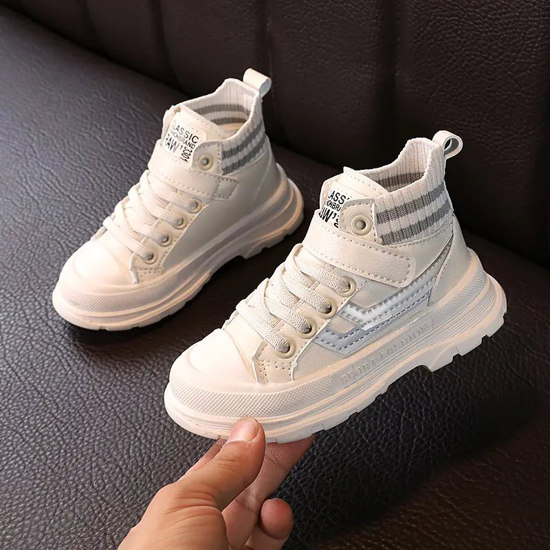 Boys' Fashion Leather Ankle Boots for Autumn and Winter