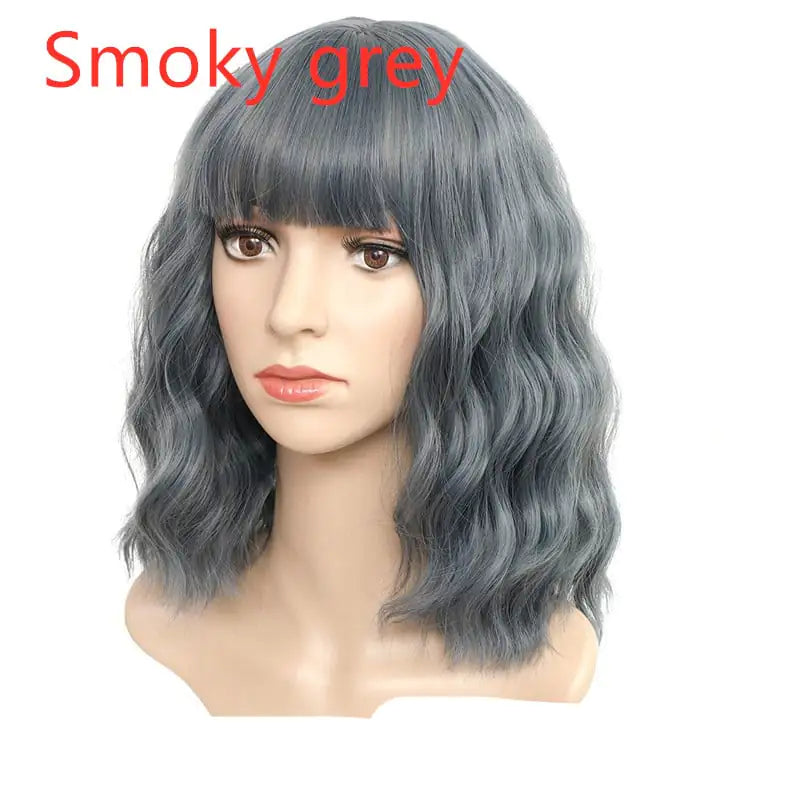 Mid-Length Curly Hair Wig Cover with Corrugated Design