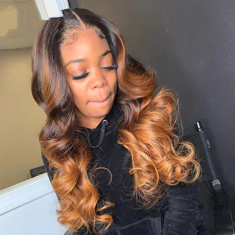 T-Shape Gradient Highlight Wig Head Cover (Two Strands)