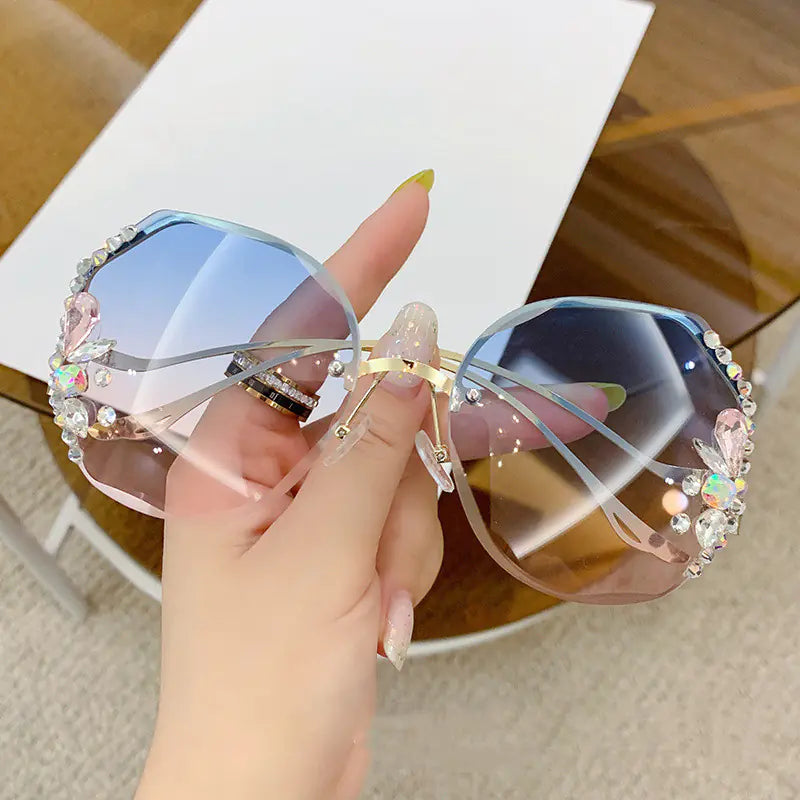 2023 Women's Rimless Diamond-Studded Sunglasses