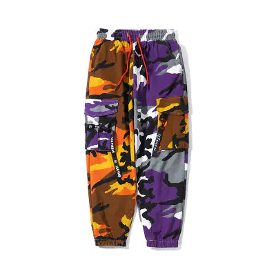 Men's Camo Cargo Joggers - Hip Hop Streetwear Pants
