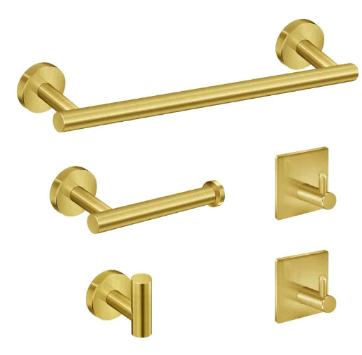 5pcs Matte Black Bathroom Hardware Set, Stainless Steel