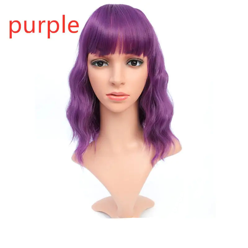 Mid-Length Curly Hair Wig Cover with Corrugated Design