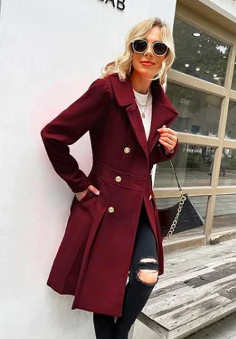 Women's Long Wool Trench Coat (One Piece)