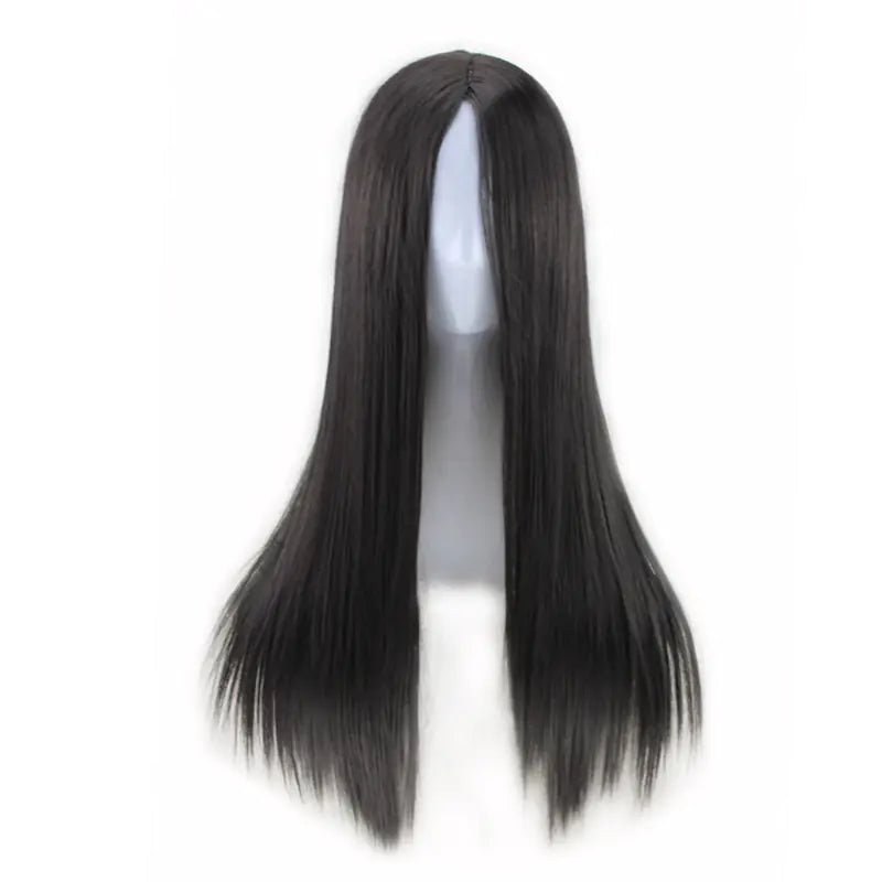 New Black Middle-Part Long Straight Women's Wig
