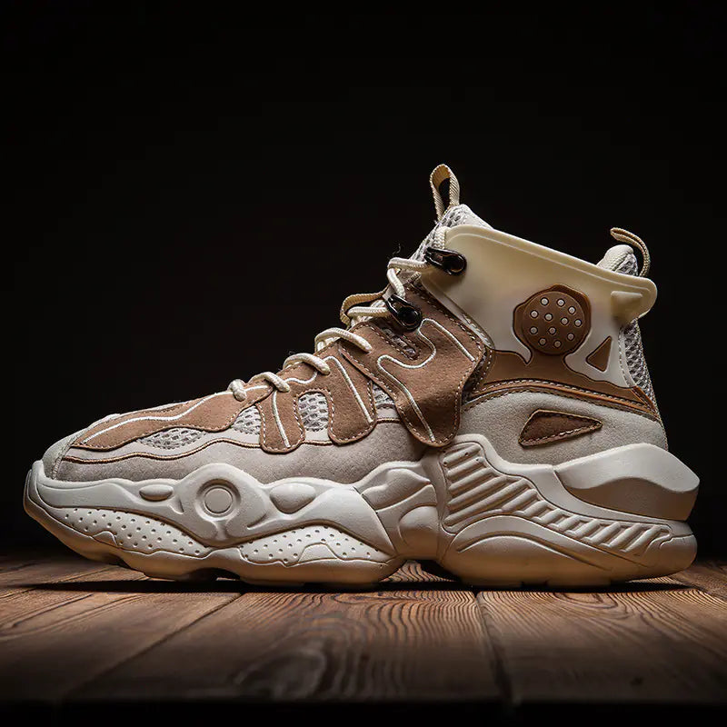 Color Block Sneakers for Men - Dad Shoes with Height Boost