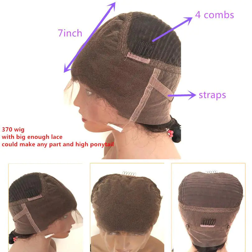 Orange Natural Big Wave Synthetic Lace Wig Cap