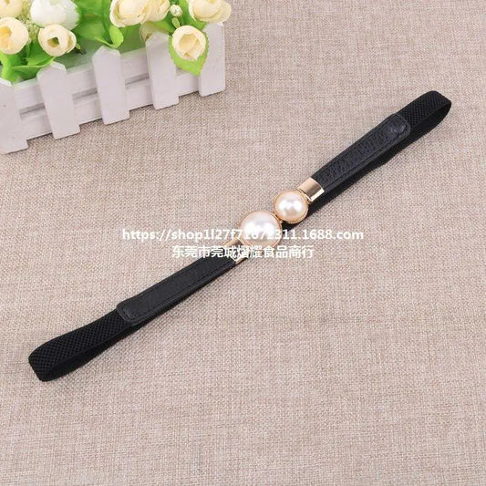 Pearl Waist Belt for Women - Elastic Decorative Design
