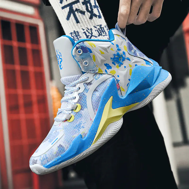 New High-Top Basketball Shoes for Boys (Mesh)