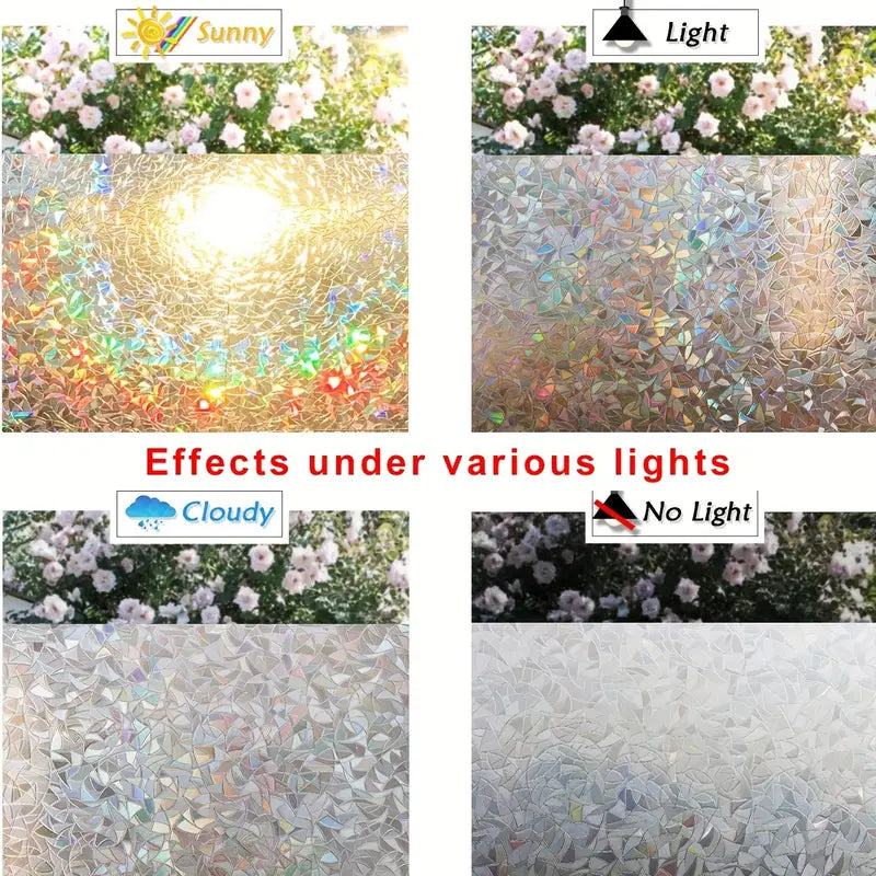 Crescent Privacy Window Film with Geometric Pattern