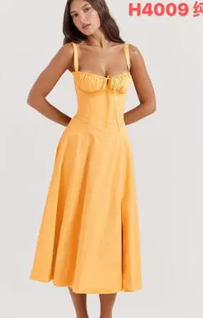 Parisian Dress - Waist Shaping Floral Maxi Dress (One Piece)