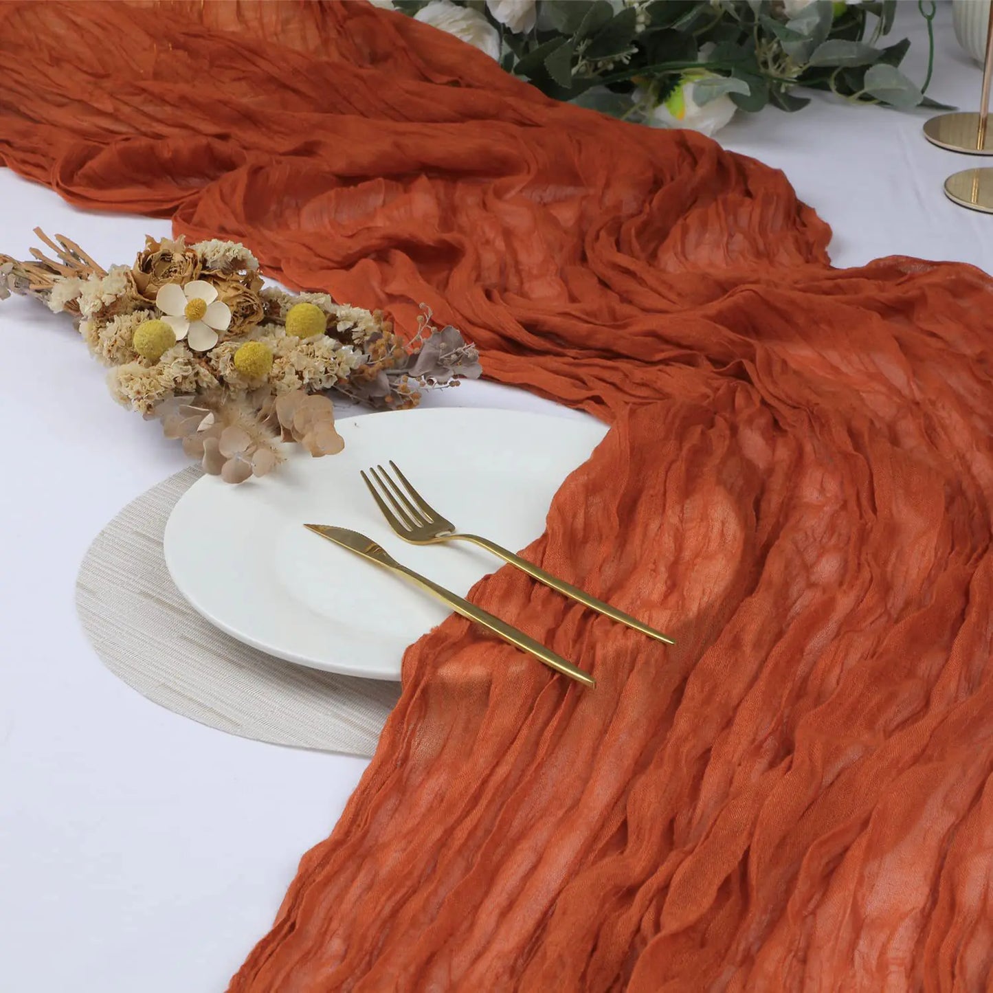 Bali Wrinkle Table Runner for Wedding Party Decor