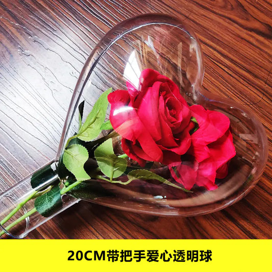 Acrylic Heart-Shaped Bubble Ball with Handle Gift Box