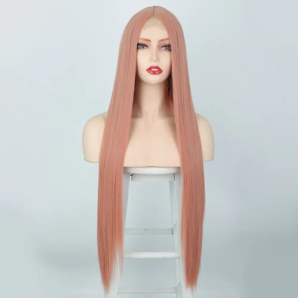 Front Lace Long Straight Hair Synthetic Wig