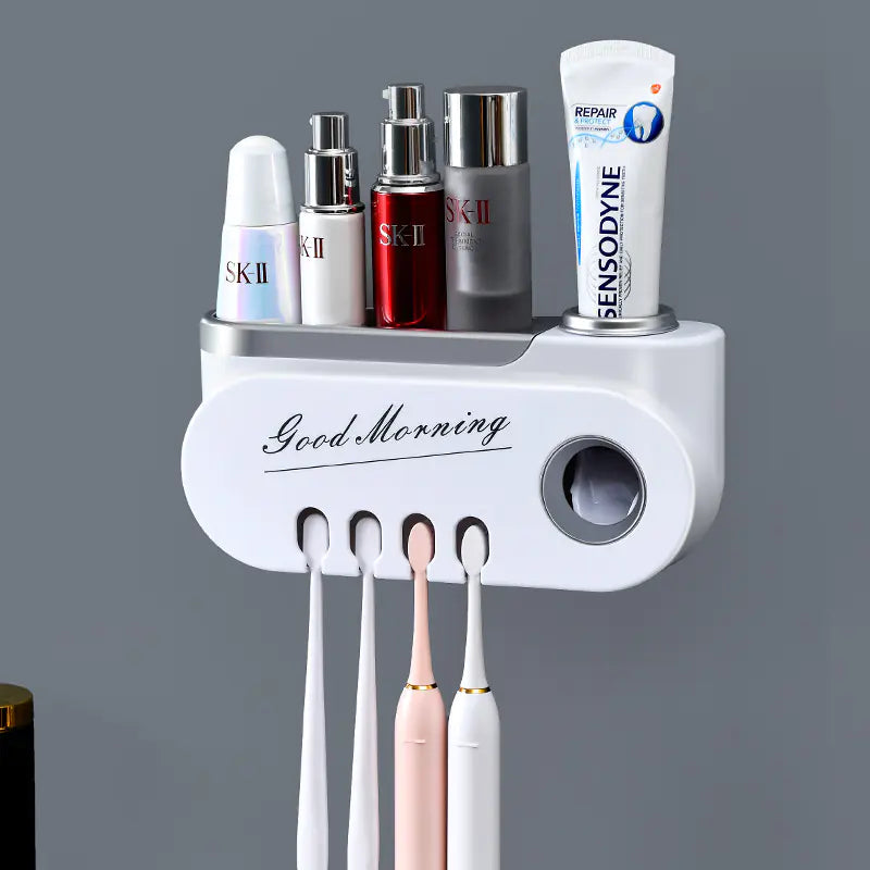 Creative Toothbrush Holder with Toothpaste Squeezer Set