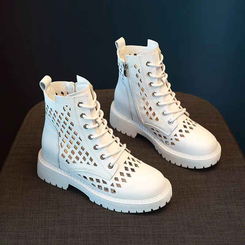 Women's Breathable Hollow Martin Boots for Spring/Fall