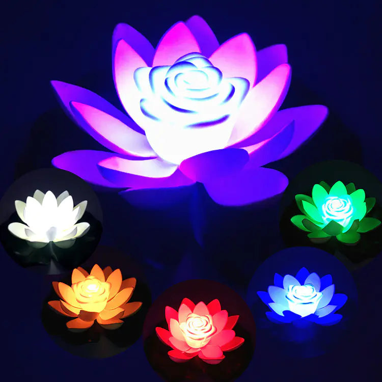 LED Lotus Flower Lamp for Water Decoration with Battery