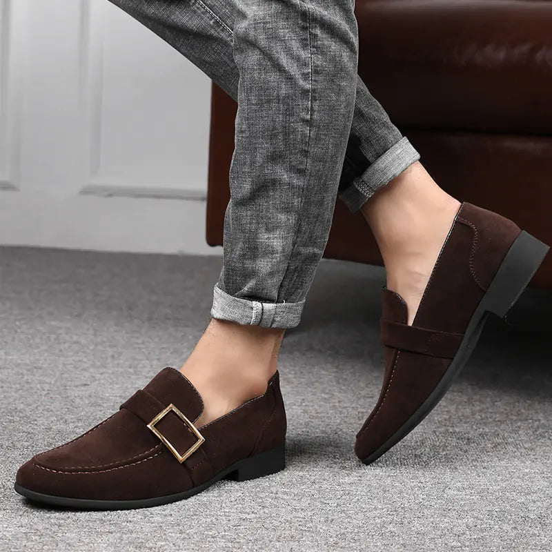 Men's Leather Slip-On Loafers for Office and Casual Wear