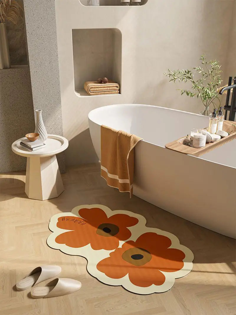 Flower Shaped Floor Mat for Kitchen and Home Decor