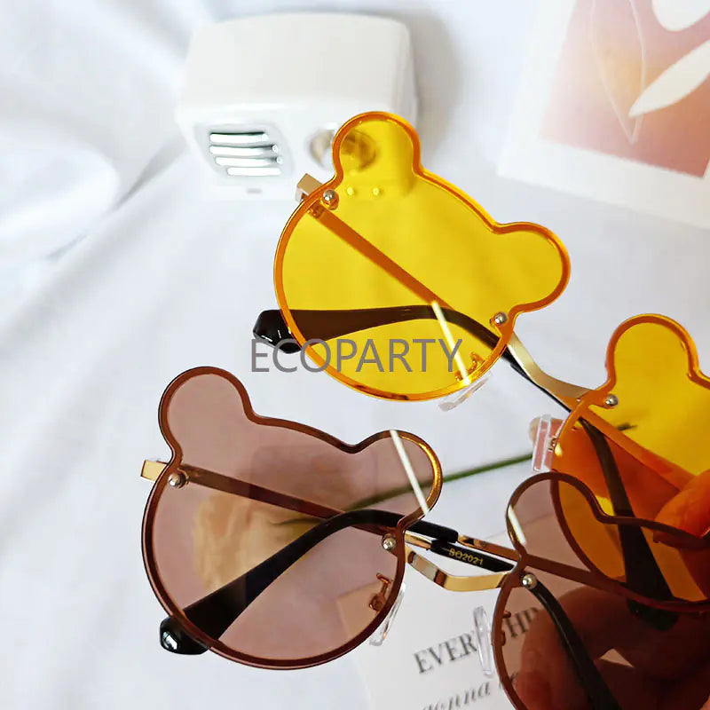 Trendy Designer Cartoon Bear Sunglasses for Kids 2023