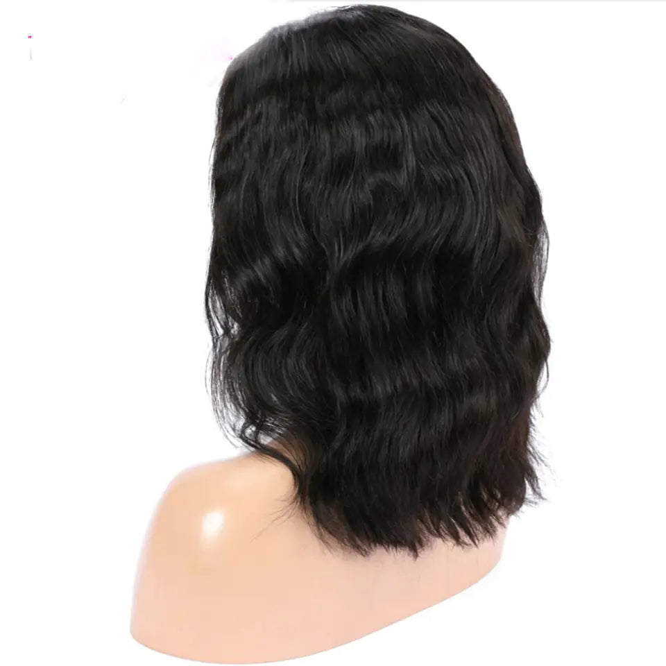 Peruvian Short Curly Lace Human Hair Wig