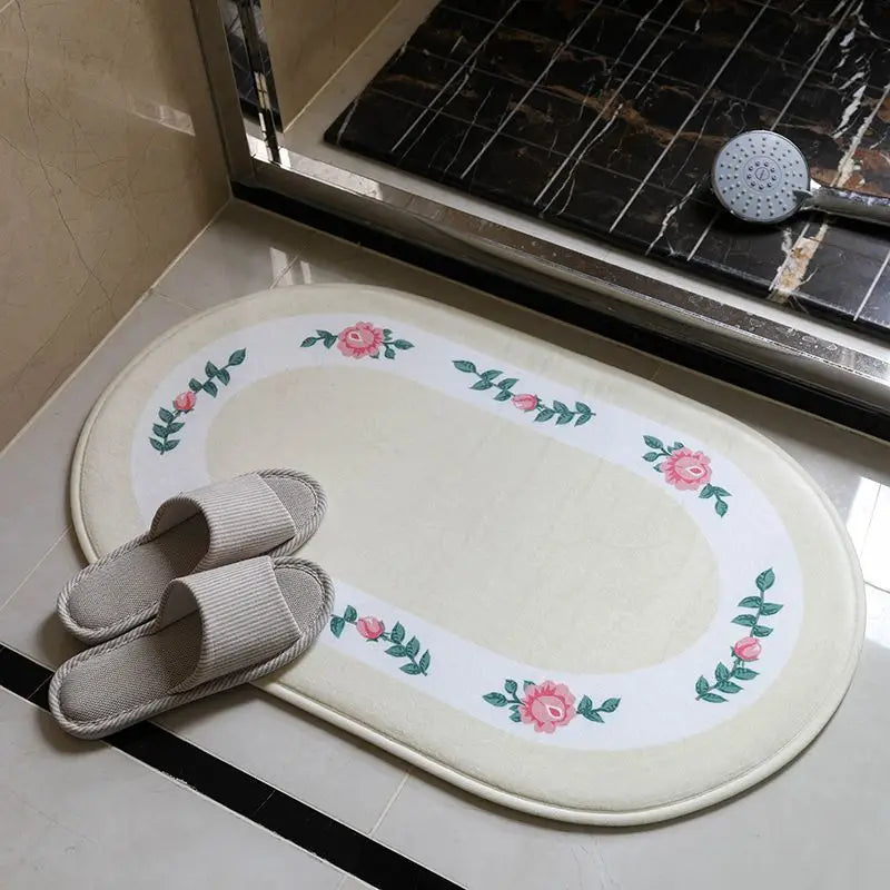 Pastoral Bathroom Absorbent Floor Mat, 15.75"x23.62"
