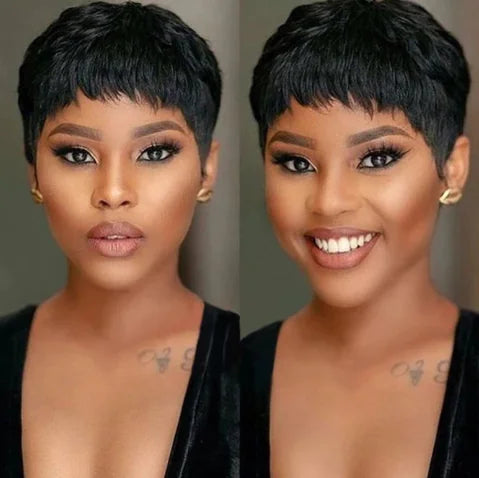 Pixie Human Hair Wig - 100% Remy Hair for Women