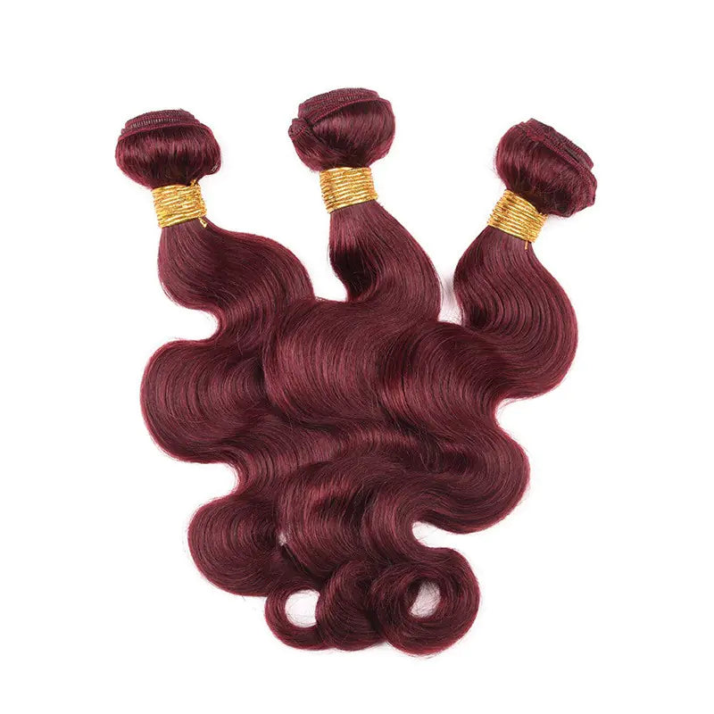 Brazilian Human Hair Body Wave 99J Wig Set
