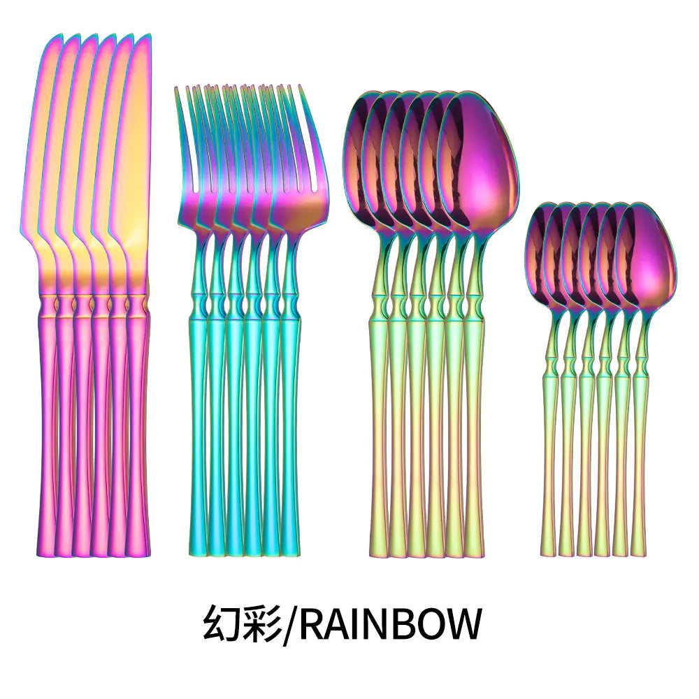 Titanium Coated Stainless Steel Cutlery Set for Dining