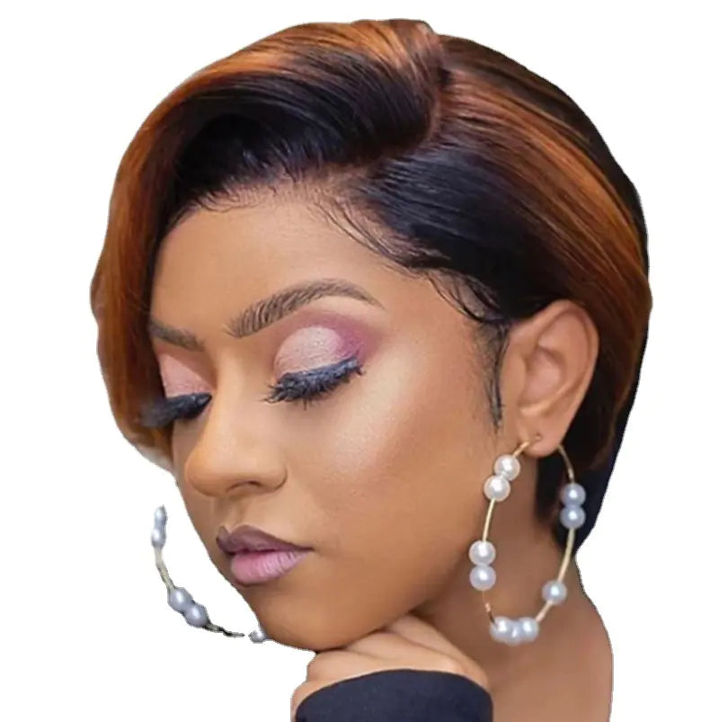 Women's Fashion Dyed Short Straight Hair Style