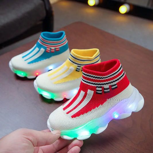 Children's Breathable LED Light Sneakers