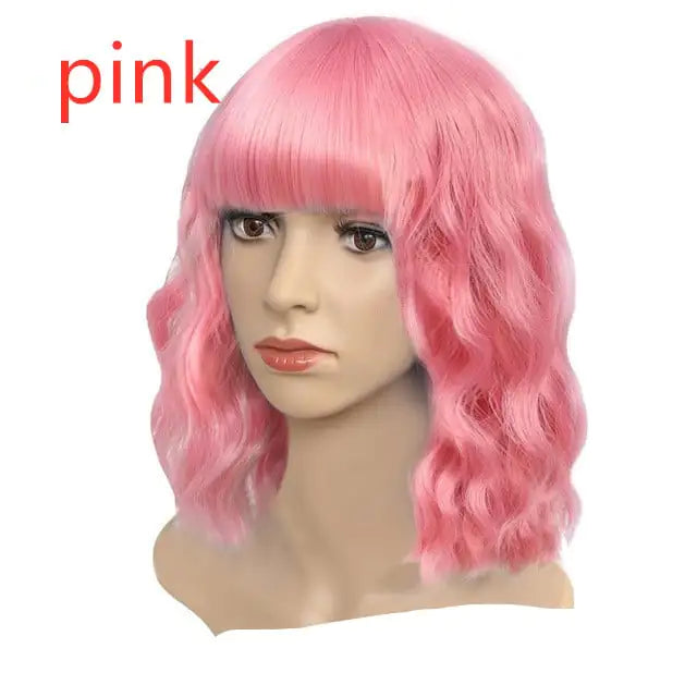 Mid-Length Curly Hair Wig Cover with Corrugated Design