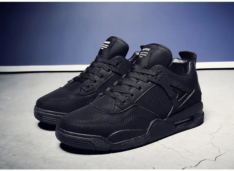 Men's Retro Leather Mid-Top Casual Running Shoes