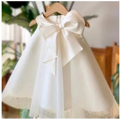 Big Bow Sleeveless Cocktail Dress for Baby Girls (One Piece)