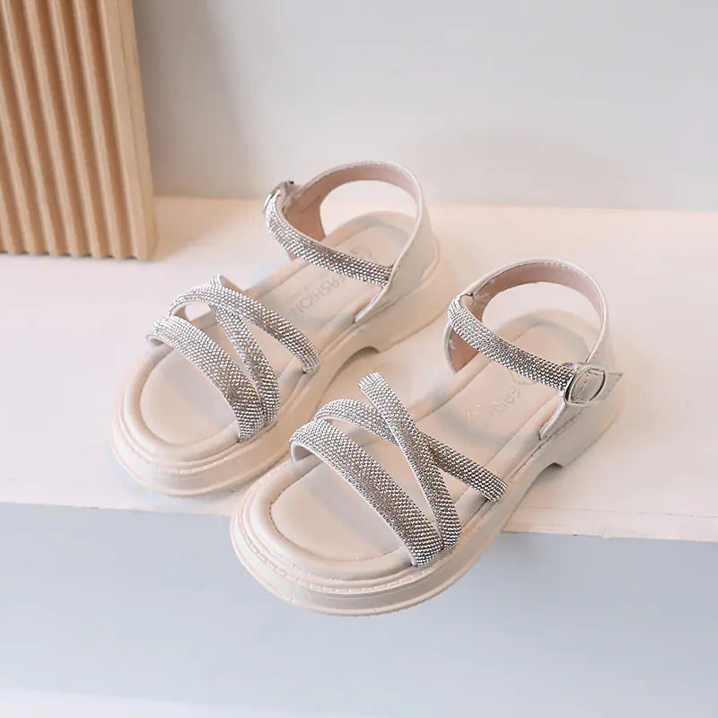 Girls' Fashion Simple Rhinestone Sandals