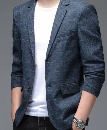 Classic Men's Blazer with Wrinkle-Resistant Fabric (One)