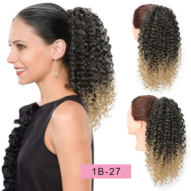 Puffy Drawstring Ponytail with Afro Curls