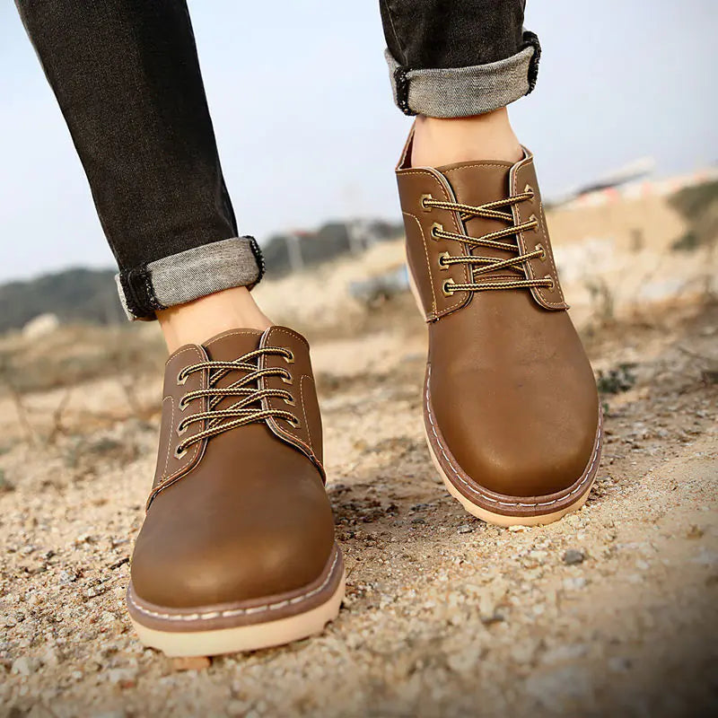 Men's Mid-top British Leather Tide Boots