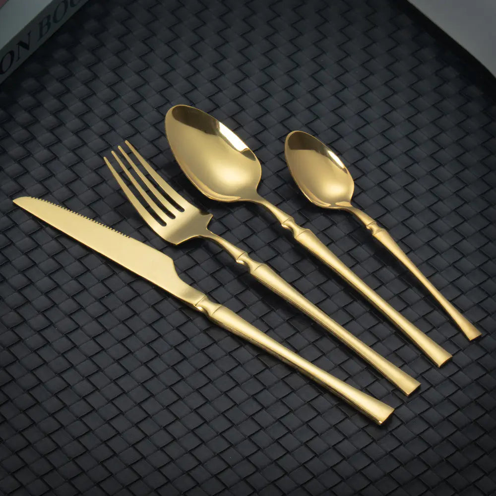 Titanium Coated Stainless Steel Cutlery Set for Dining