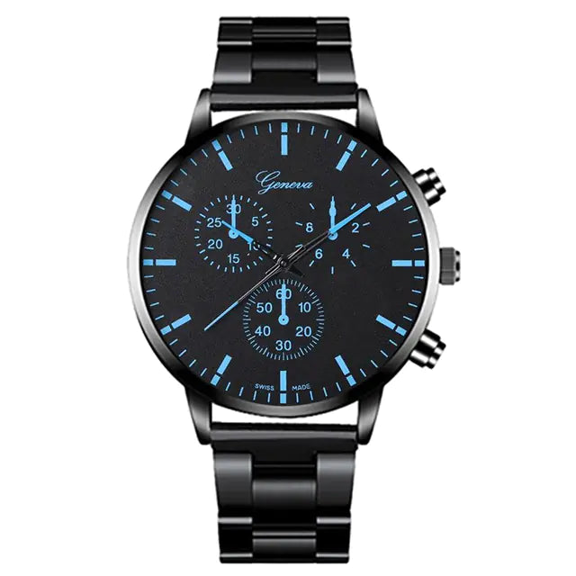 3PCS Men's Fashion Business Watches with Necklace Set