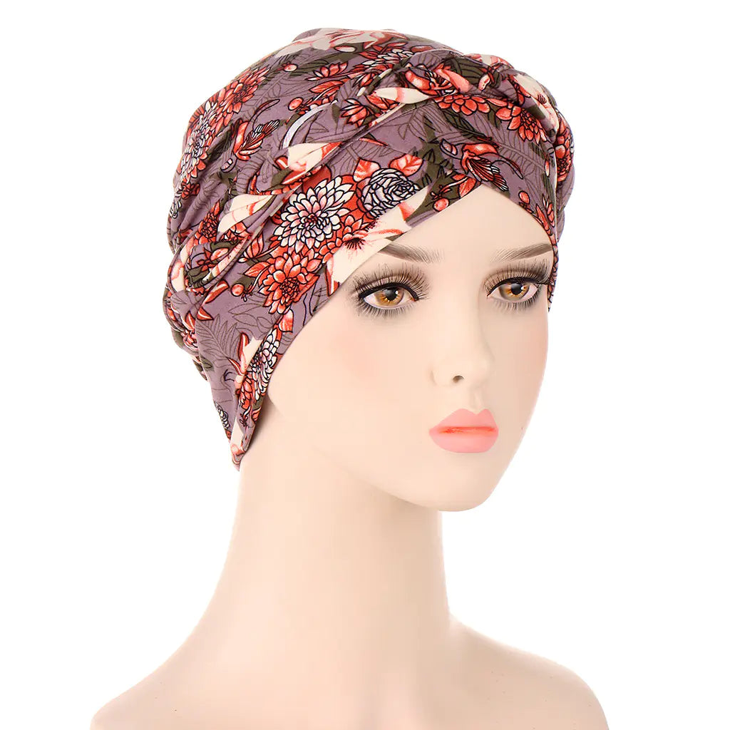 Tie-Dyed Short Braid Hair Turban Hat