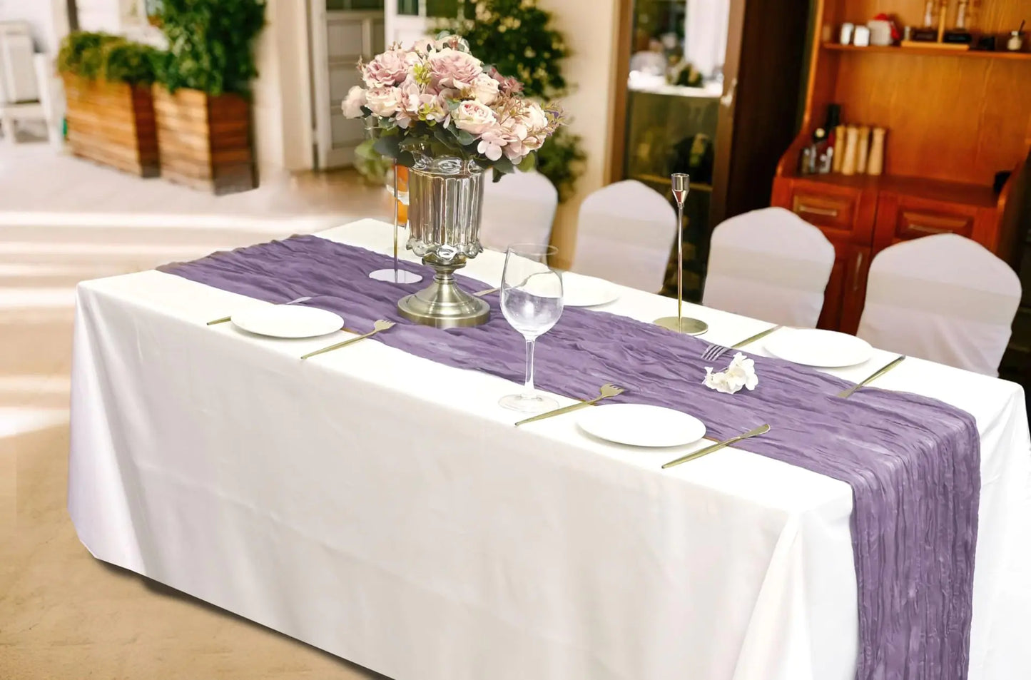 Bali Wrinkle Table Runner for Wedding Party Decor