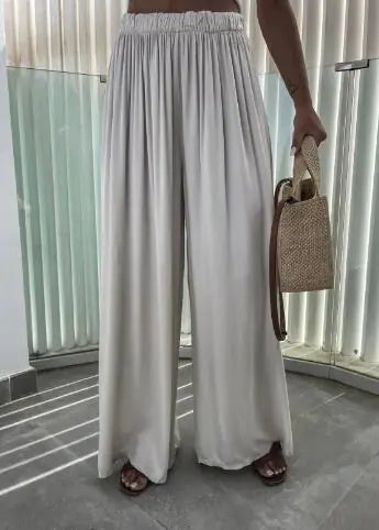High-Waisted Floor-Length Pants (One Piece)