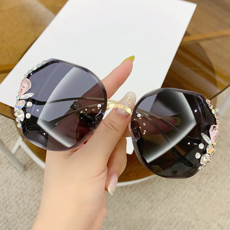 2023 Women's Rimless Diamond-Studded Sunglasses