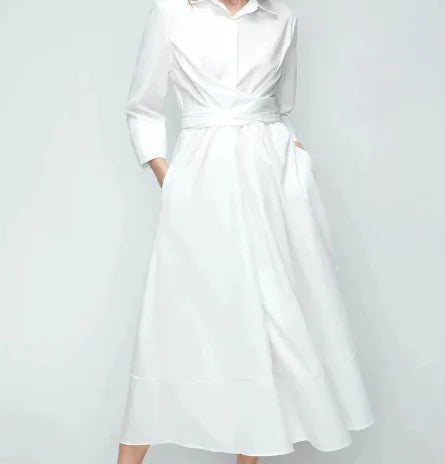 Rosanna Classic Elegant Belted Midi Dress (One Piece)