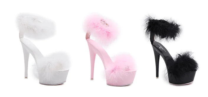 Furry Women's High Heels with Platform for Nightclub